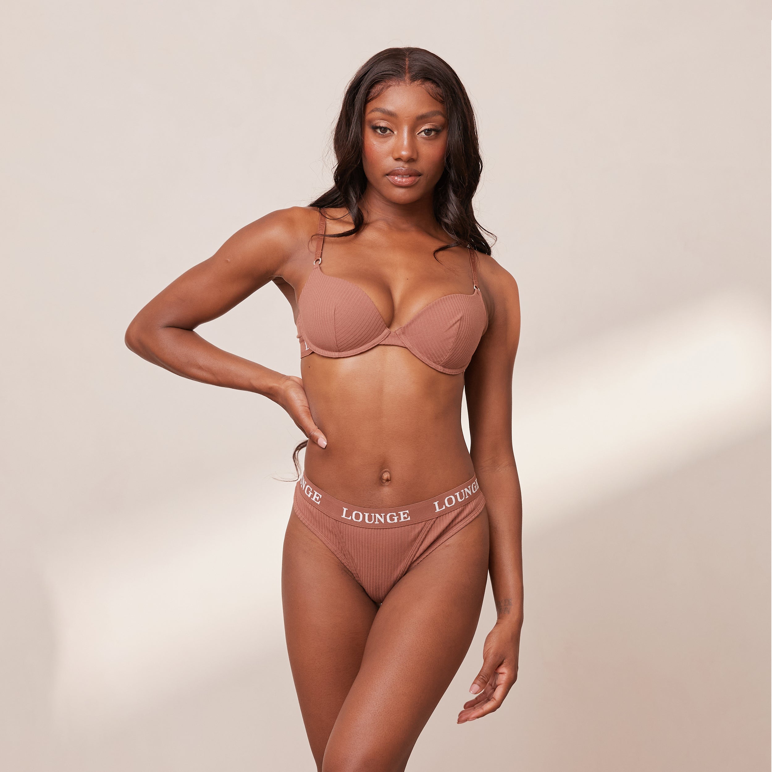 Ultra Comfort Ribbed T Shirt Bra Mocha