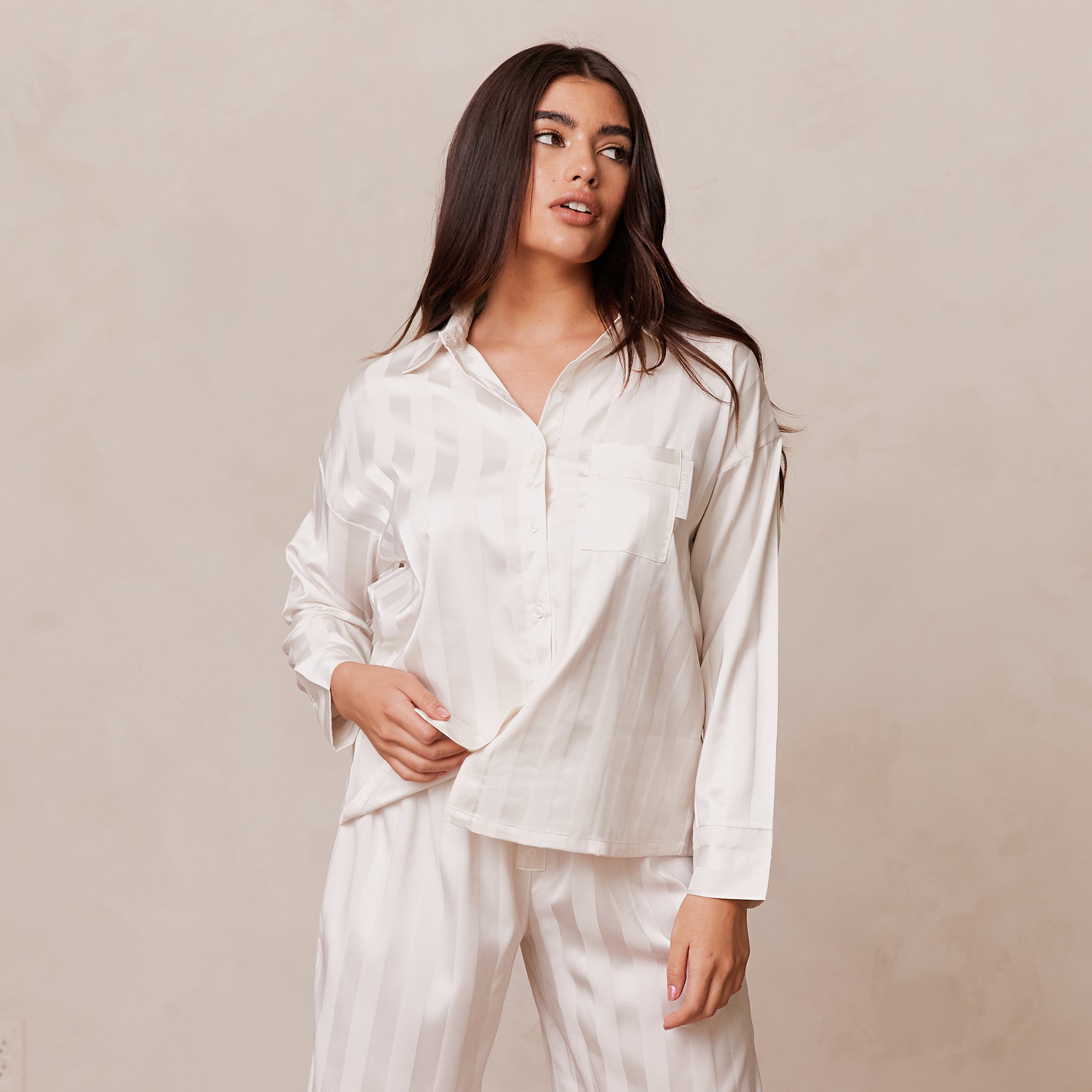 Satin best sale pyjamas white