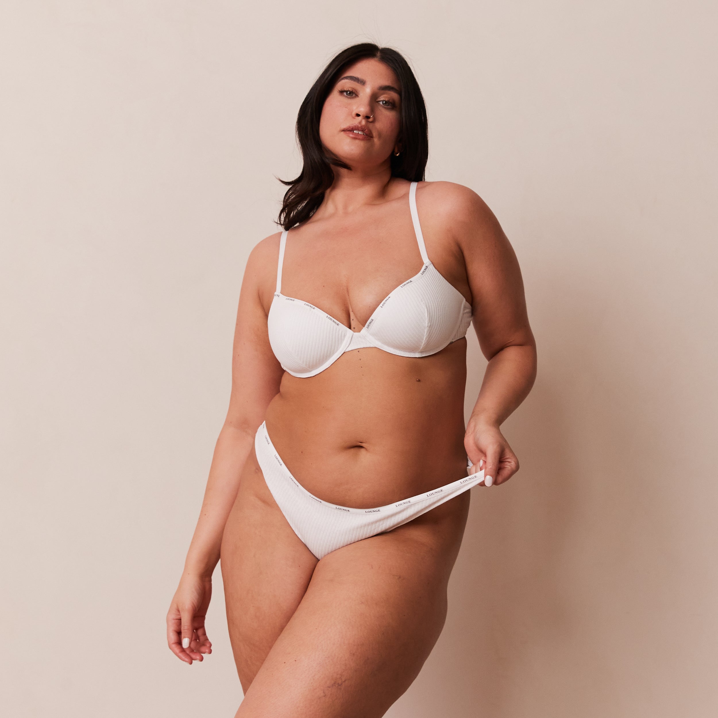 So Soft Ribbed T Shirt Bra White