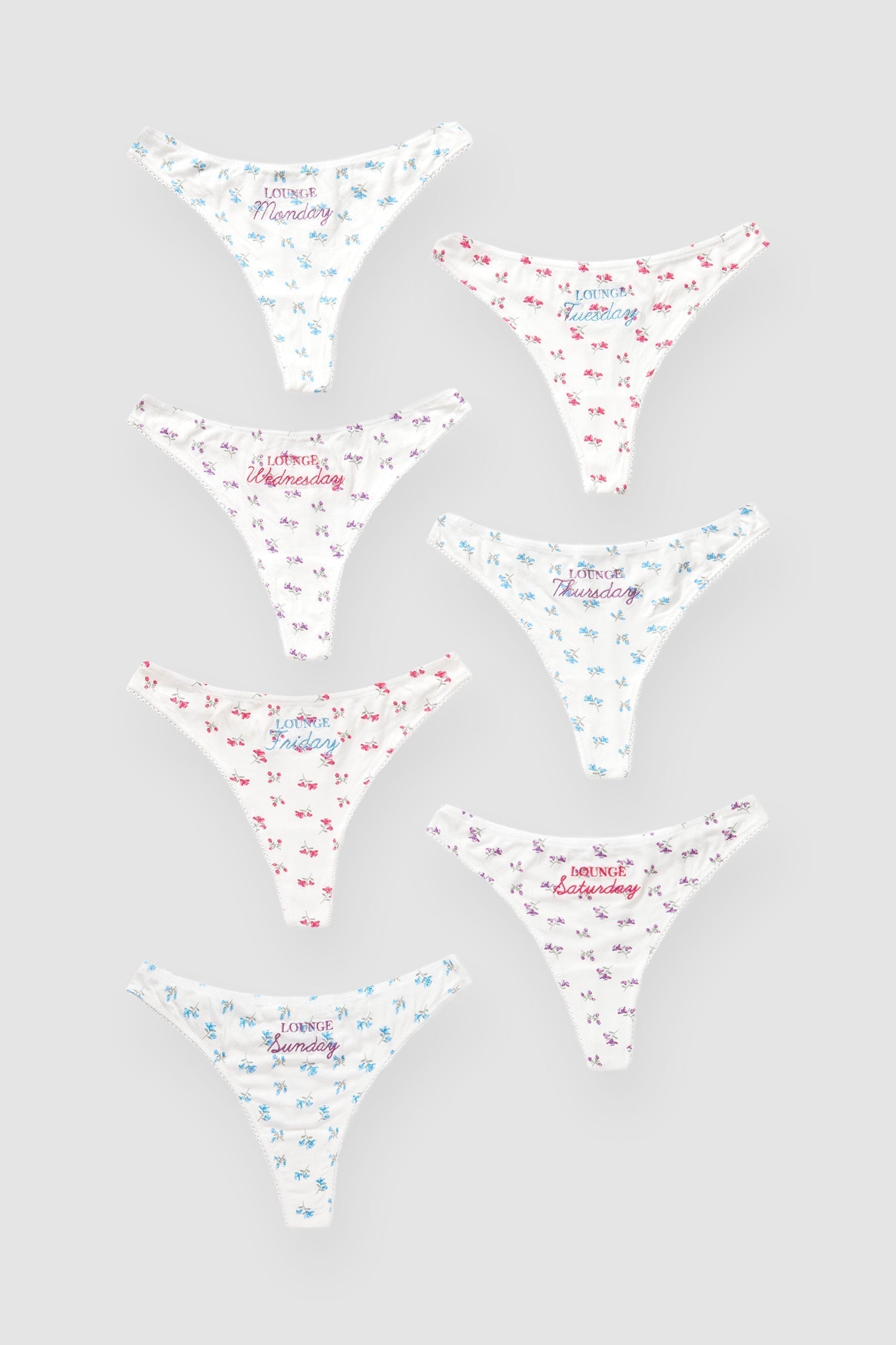 Days of the Week Thong (7 Pack) - Print – Lounge Underwear