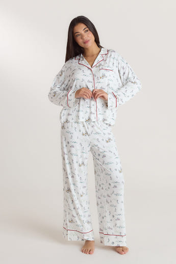 Alpine Dreams Pyjama Bottoms - Ski Print