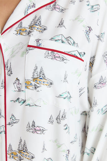Alpine Dreams Pyjama Shirt - Ski Print