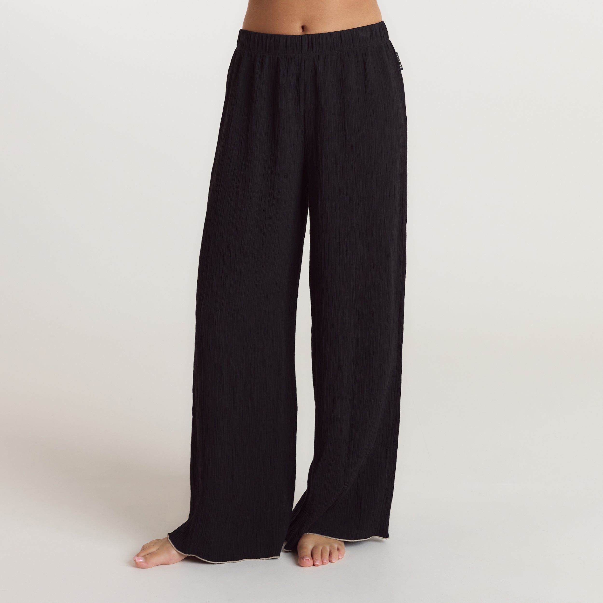 Crinkle Pyjama Bottoms - Black