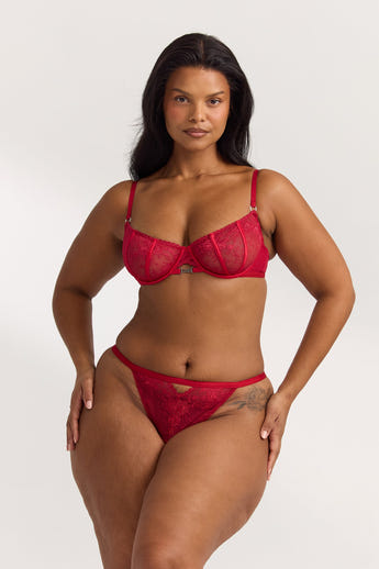 Flirt Balcony Bra - Maroon