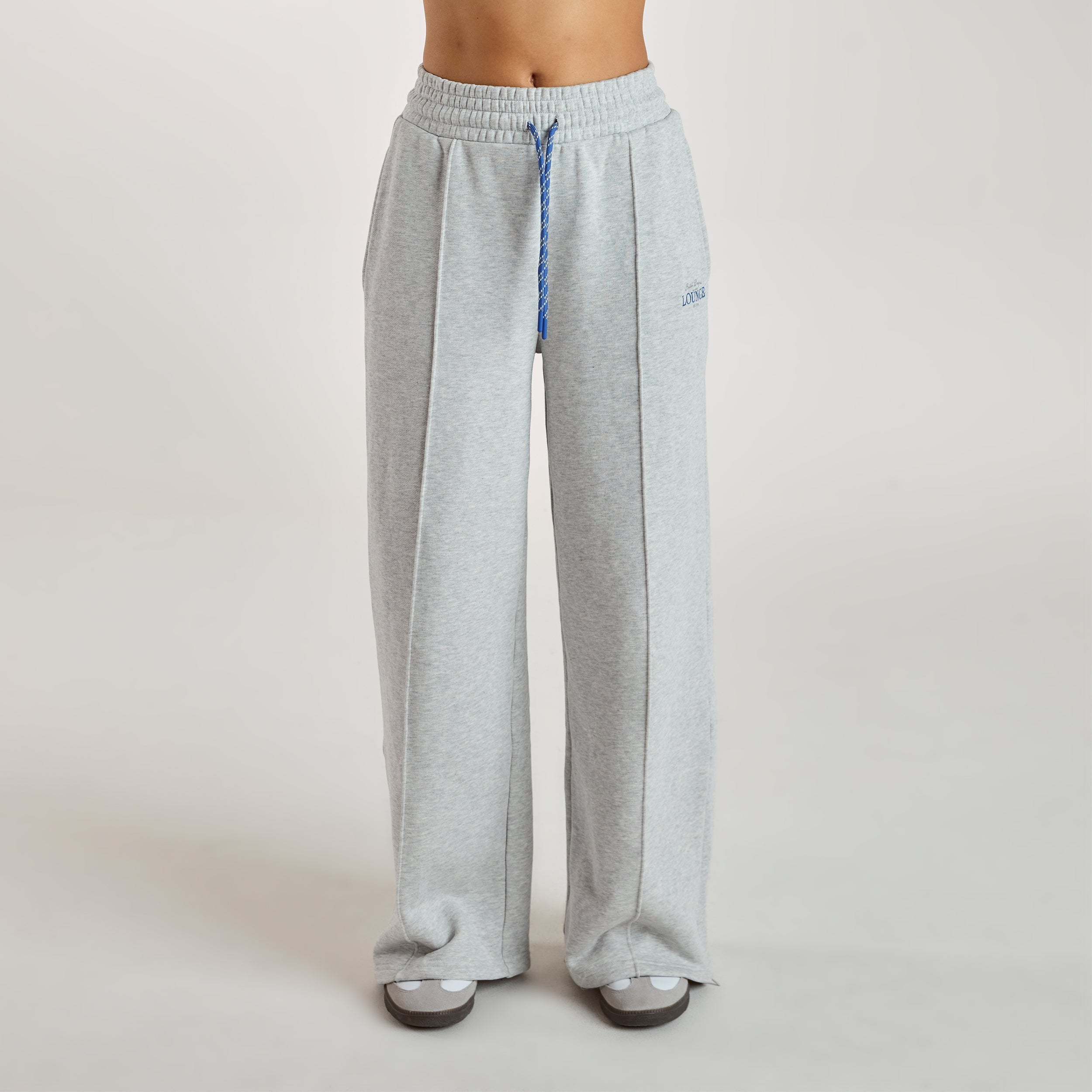 Wide-Leg Joggers - Grey Marl