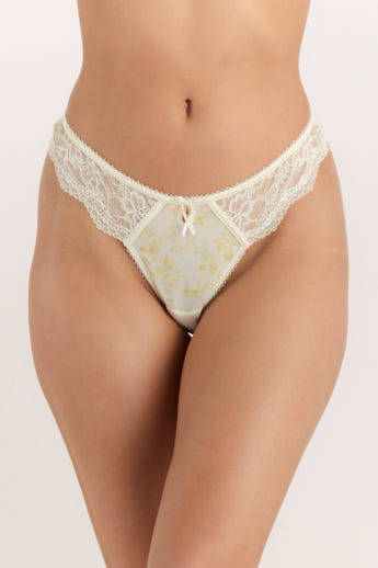 Lila Thong - Yellow Floral