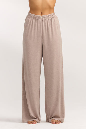 Modal Straight-Leg Pyjama Bottoms - Brown Marl