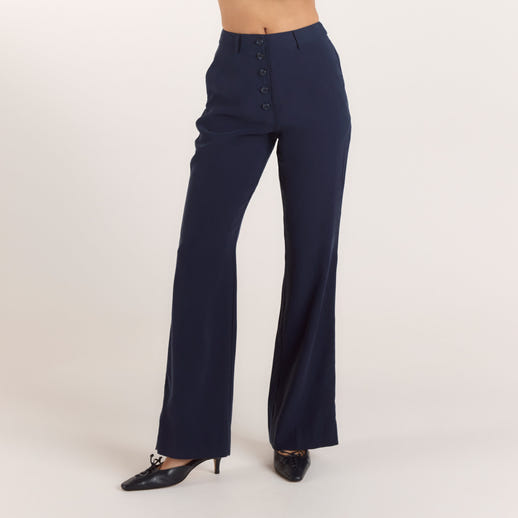 90s Straight-Leg Trousers - Navy
