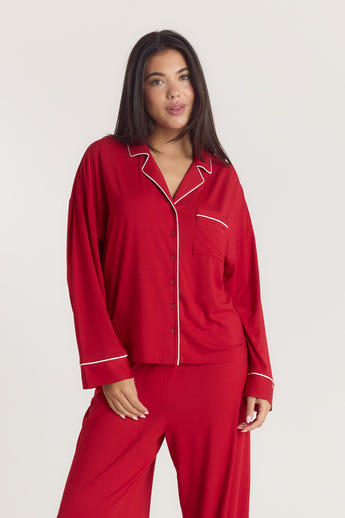 Alpine Dreams Pyjama Shirt - Red