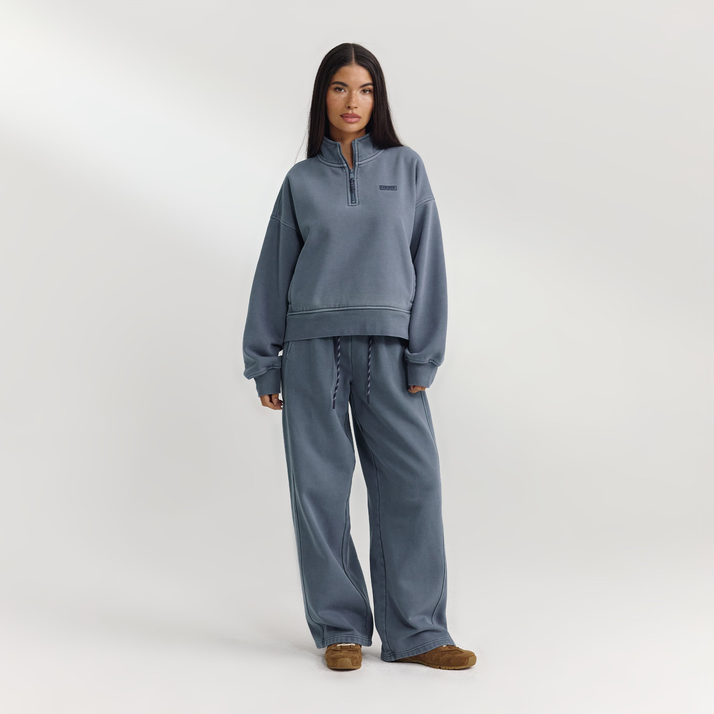 Quarter-Zip Jumper | Quarter-Zip Jumper - Washed Blue