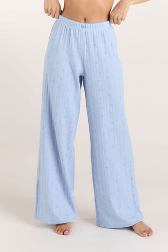 Pointelle Pyjama Bottoms - Blue Floral