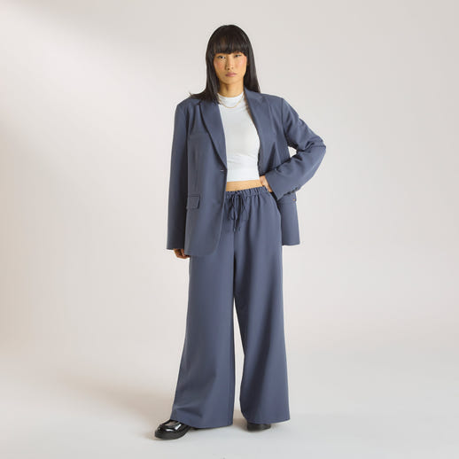 Relaxed-Fit Tailored Trousers - Blue