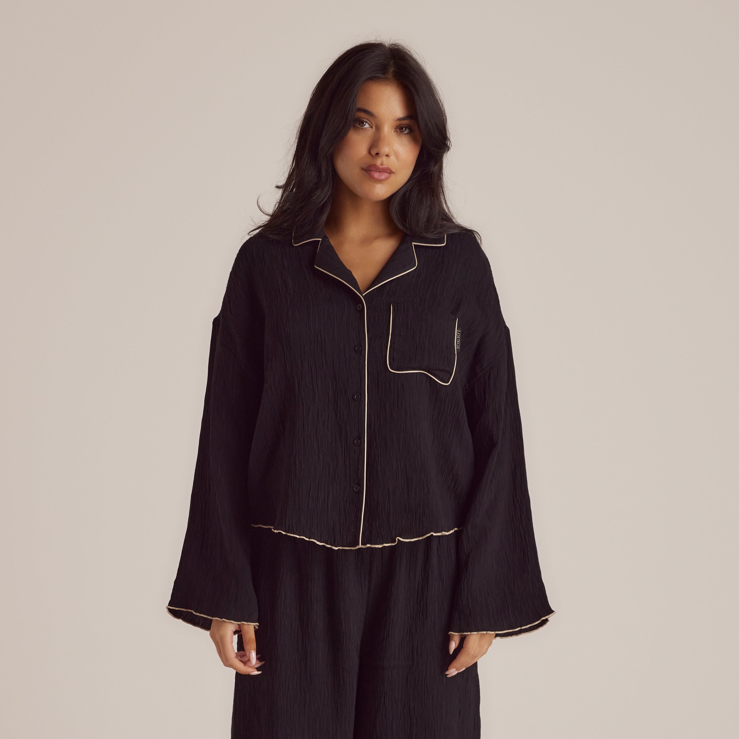 Crinkle Pyjama Shirt | Imaani, S