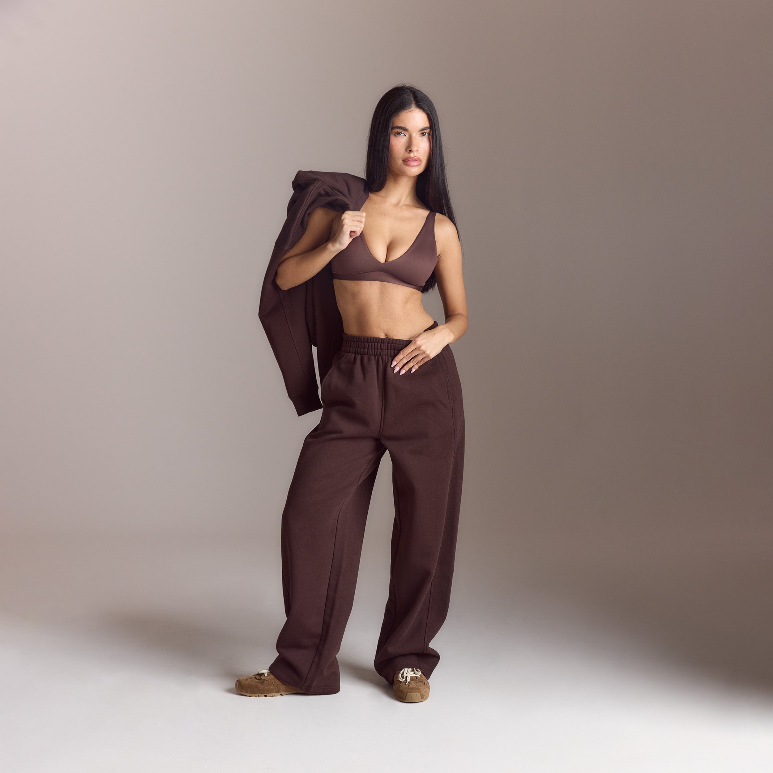 Lounge Living Straight-Leg Joggers - Chocolate