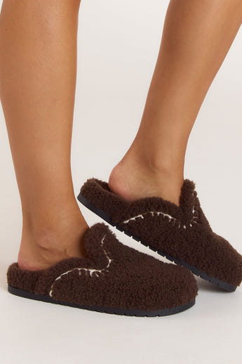 Anya Mule Slippers - Chocolate