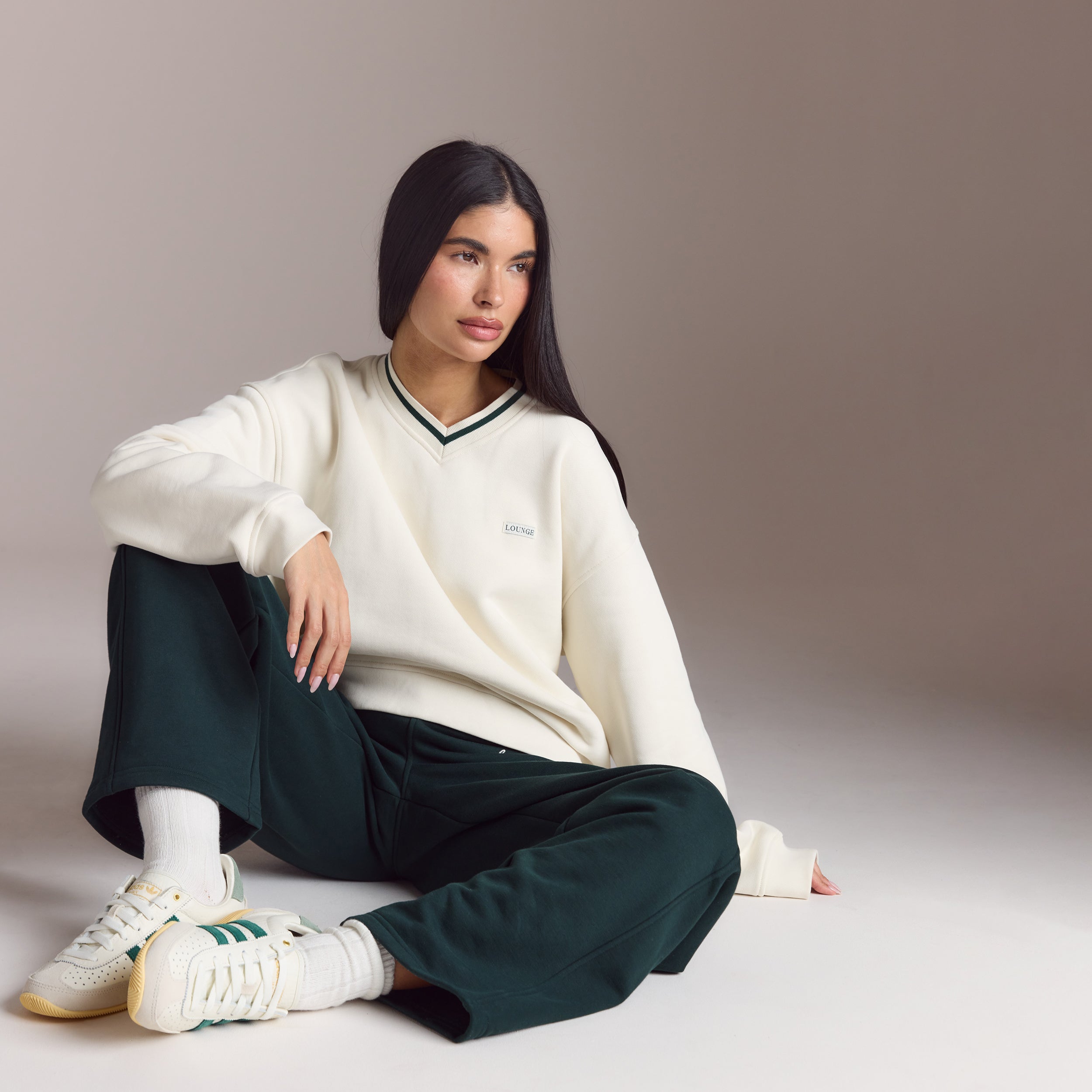 Lounge Living V-Neck Jumper | Lounge Living V-Neck Jumper - Cream