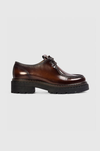 Etta Lace-Up Chunky Loafers - Tan