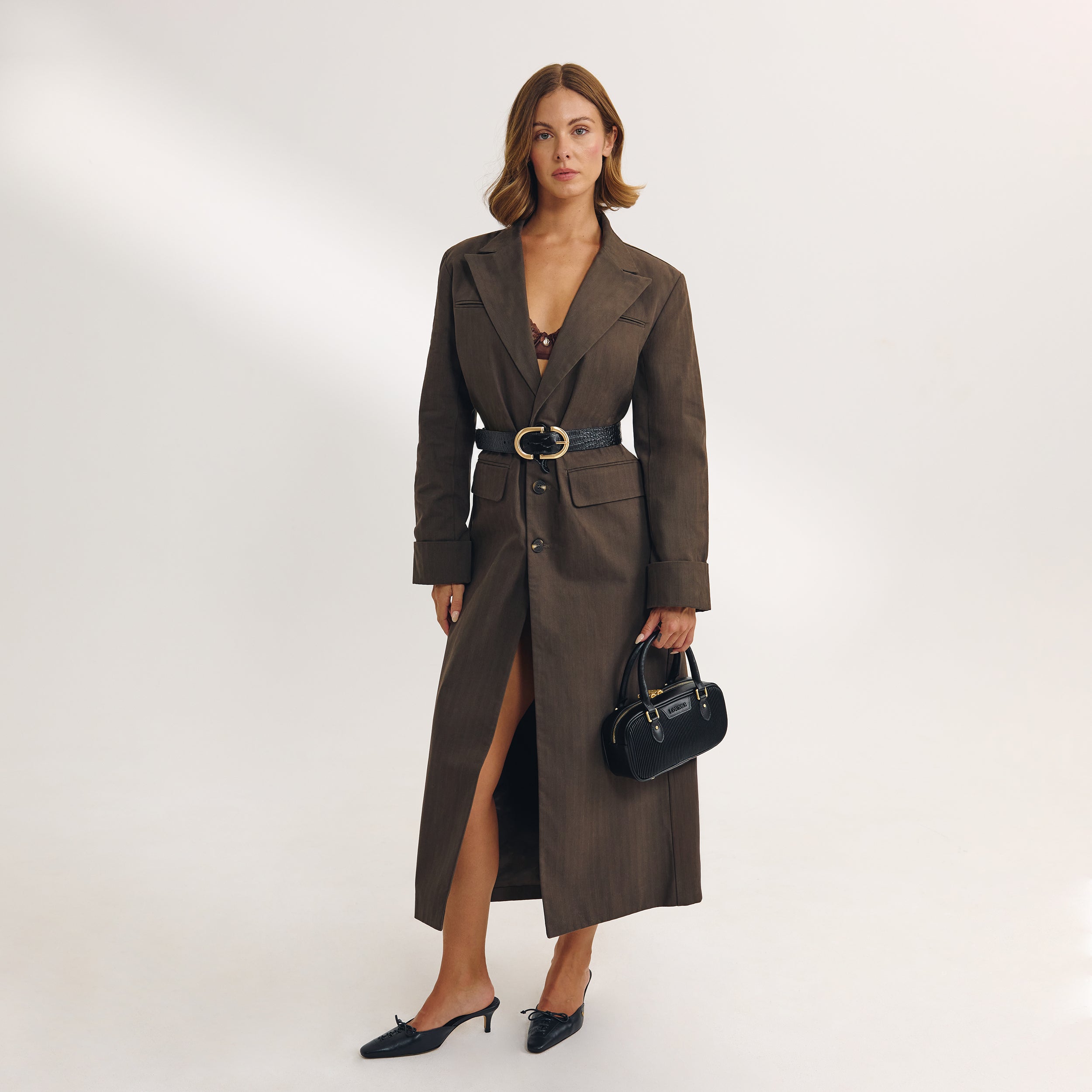 Oversized Longline Blazer | Oversized Longline Blazer - Dark Brown