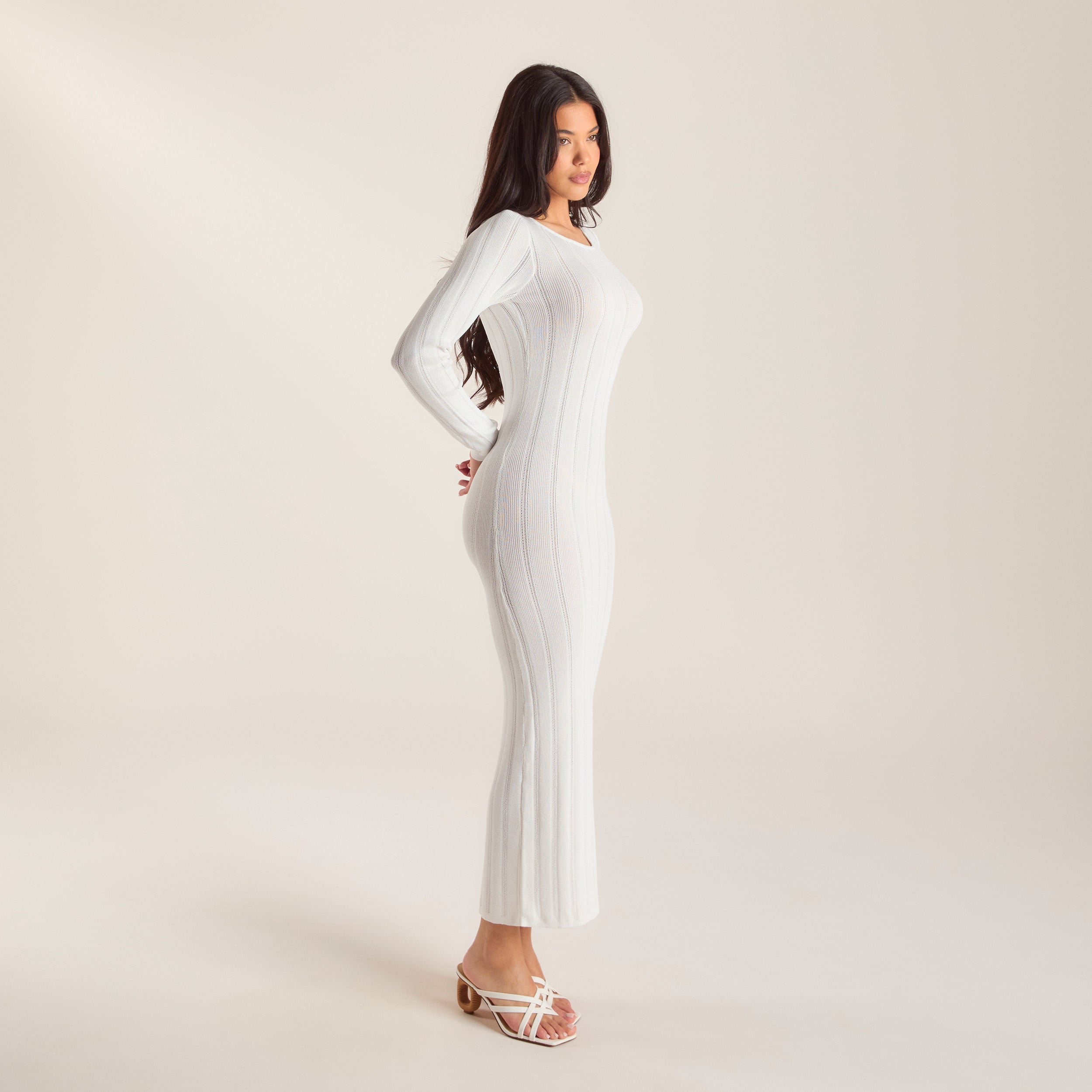 Knitted Maxi Dress | Knitted Maxi Dress - Off White