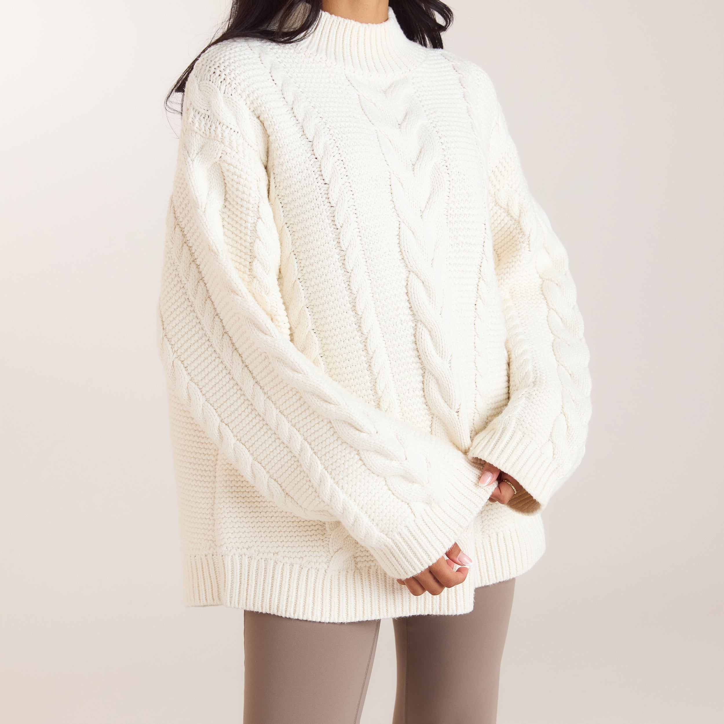 Oversized Cable-Knit Jumper | Oversized Cable-Knit Jumper - Cream