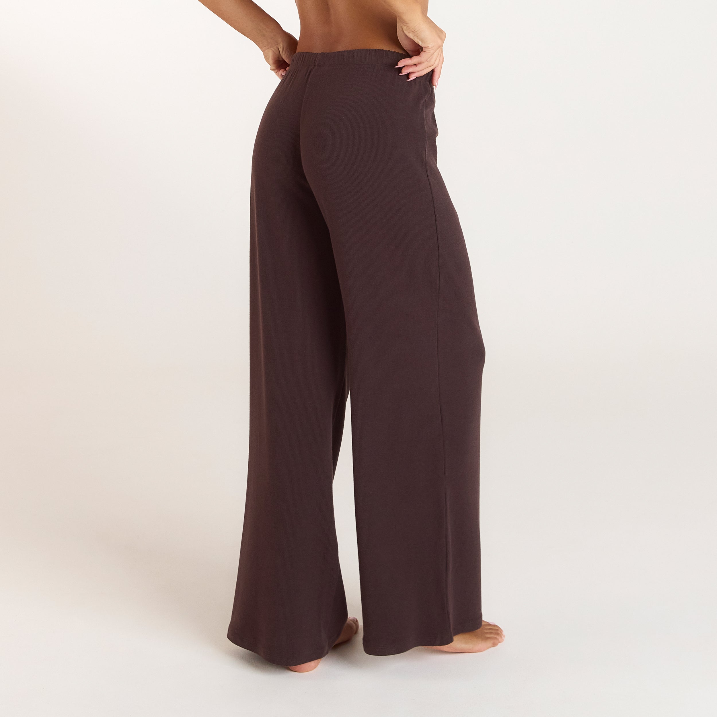 Ribbed Pyjama Bottoms | Ribbed Pyjama Bottoms - Dark Chocolate