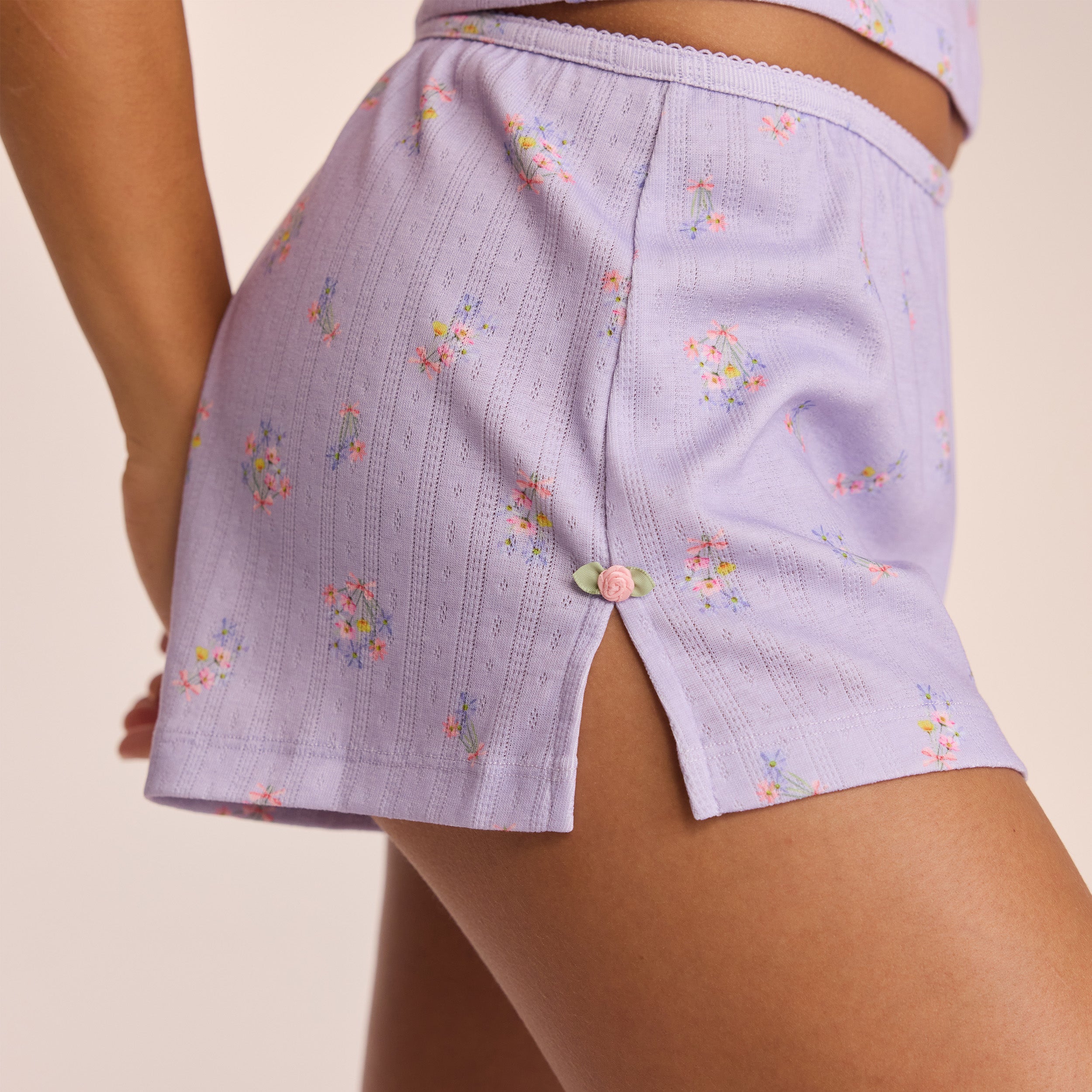 Pointelle Pyjama Shorts  | Ava, XS