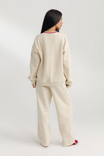 V-Neck Jumper - Oat Marl alternate