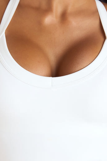 ContourSoft™ V-Neck Cami Top with Built-In Bra - White alternate