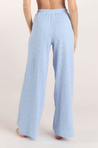 Pointelle Pyjama Bottoms - Blue Floral alternate