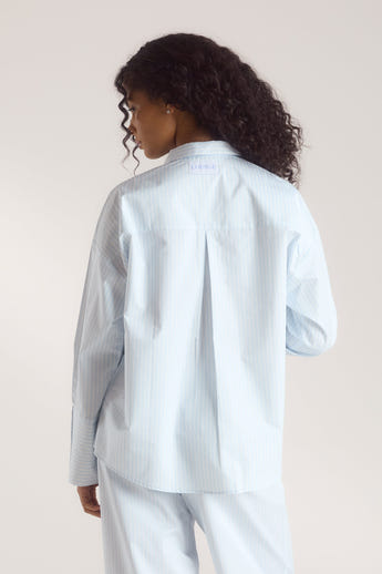 Bloom & Stripe Pyjama Shirt - Blue alternate