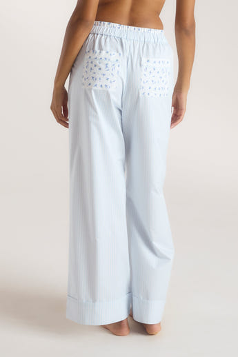 Bloom & Stripe Pyjama Bottoms - Blue alternate