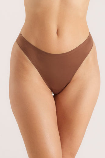 Seamless Bonded Thongs (3-Pack) - Chestnut alternate