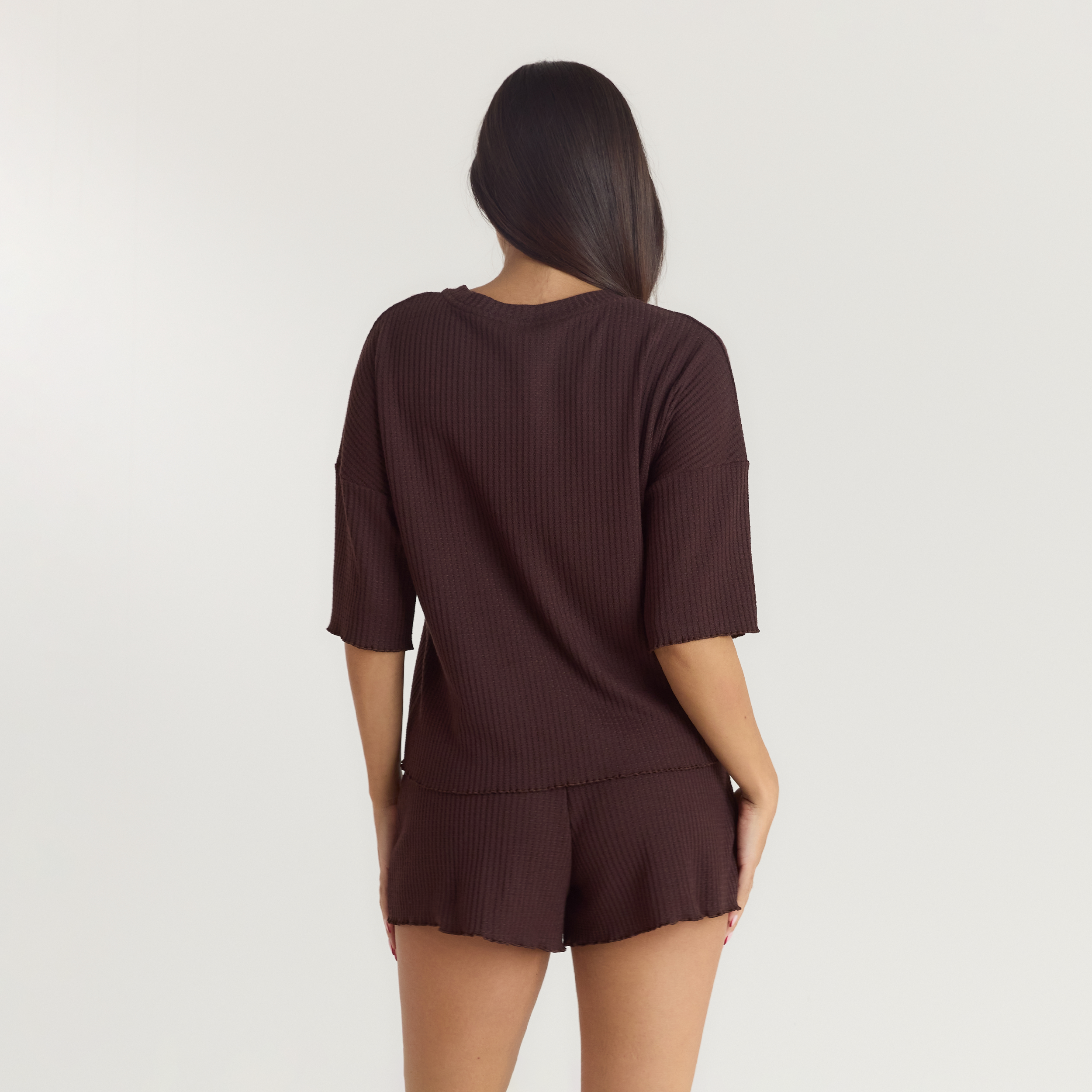 Soft Waffle Pyjama Top | Soft Waffle Pyjama Top - Dark Chocolate