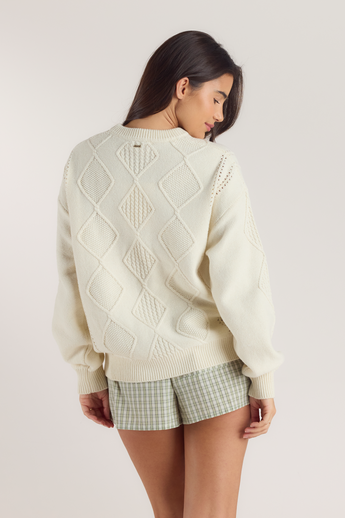 Cable-Knit Jumper - Cream alternate