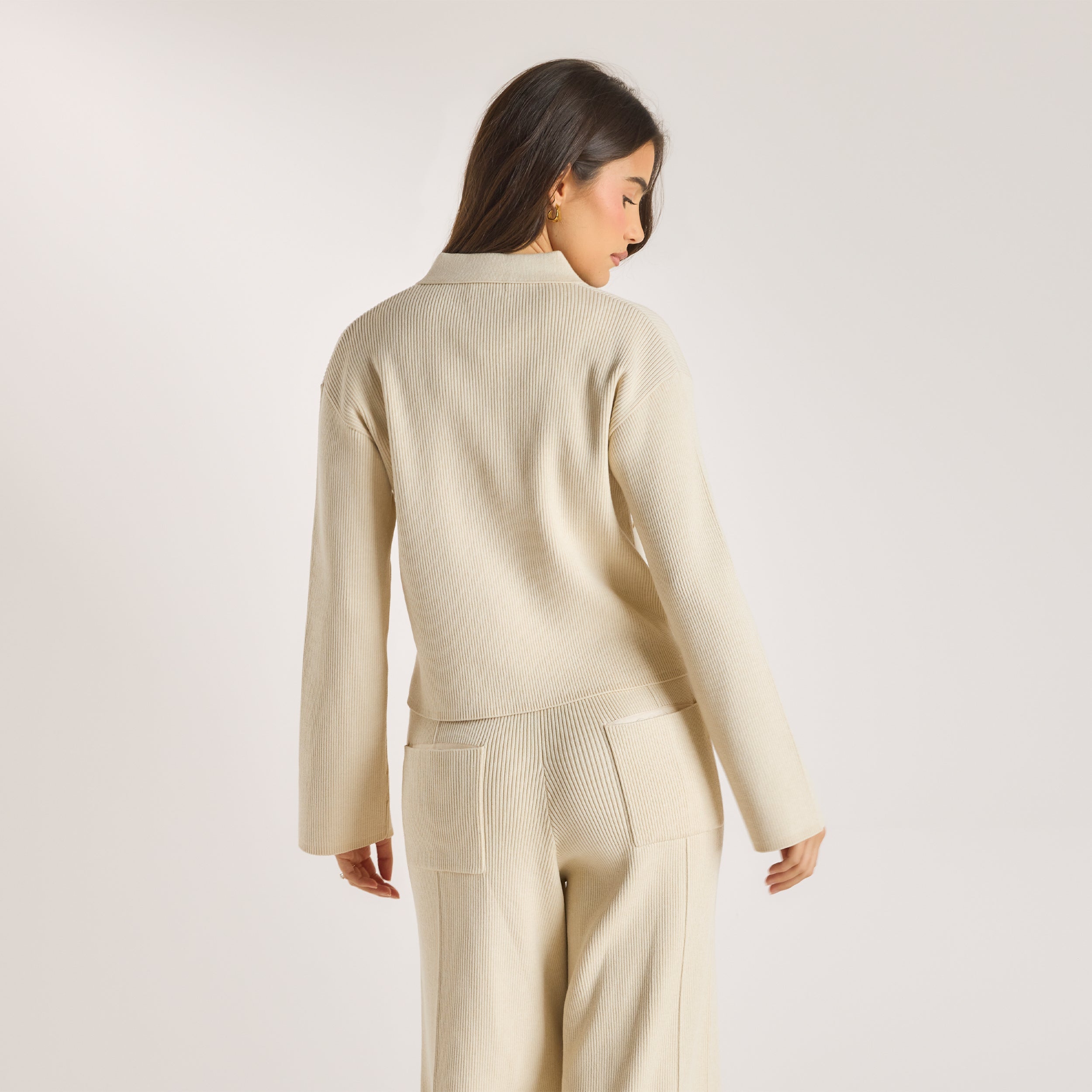 Knitted Oversized Shirt  | Knitted Oversized Shirt - Cream