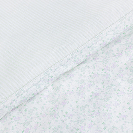 Bloom & Stripe Reversible Duvet Cover - Sage Floral Print alternate