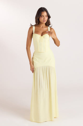 Sheer Maxi Skirt - Lemon alternate