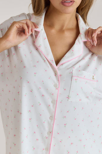 Modal Pyjama Shirt - Floral Print alternate