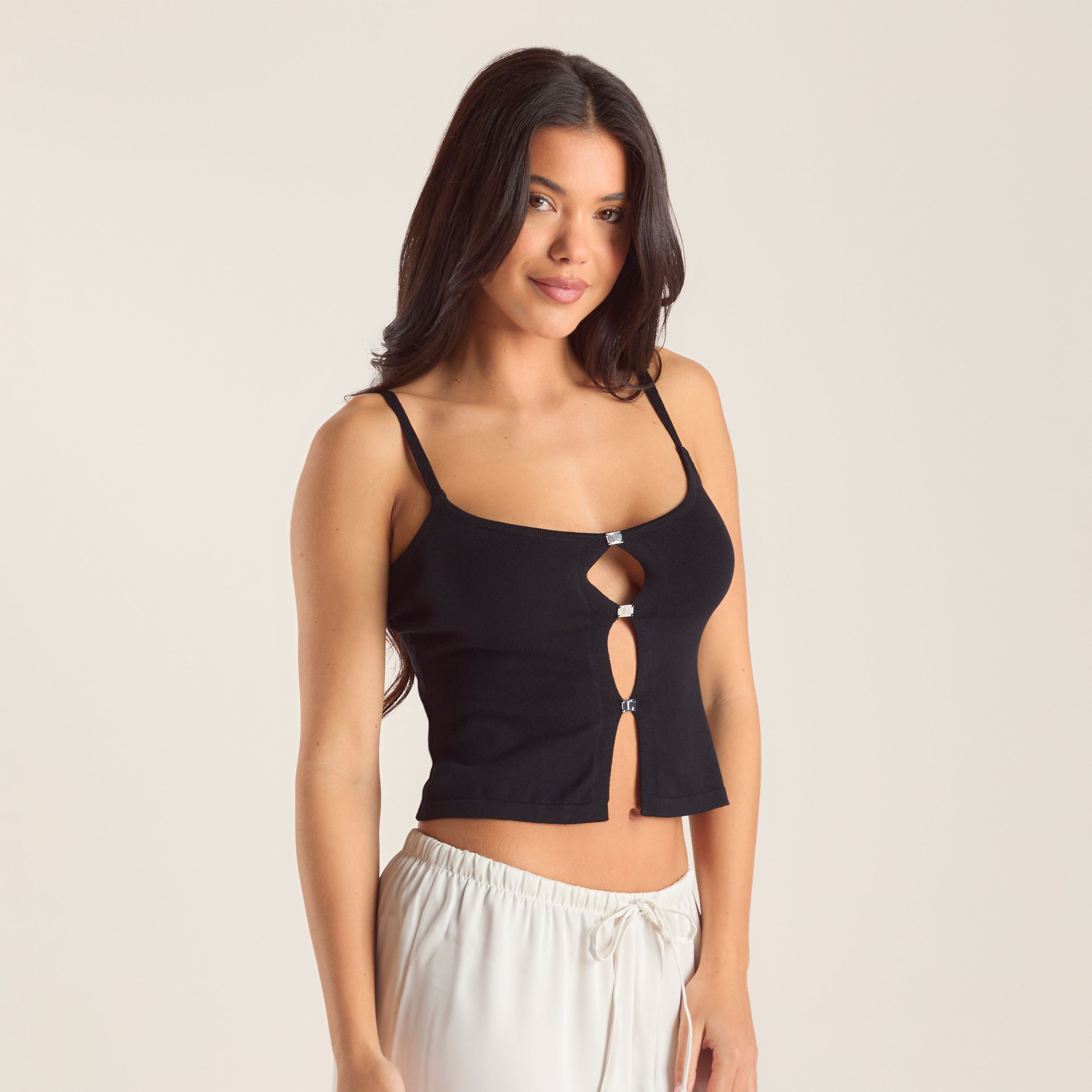 Knitted Cami Top | Knitted Cami Top - Black