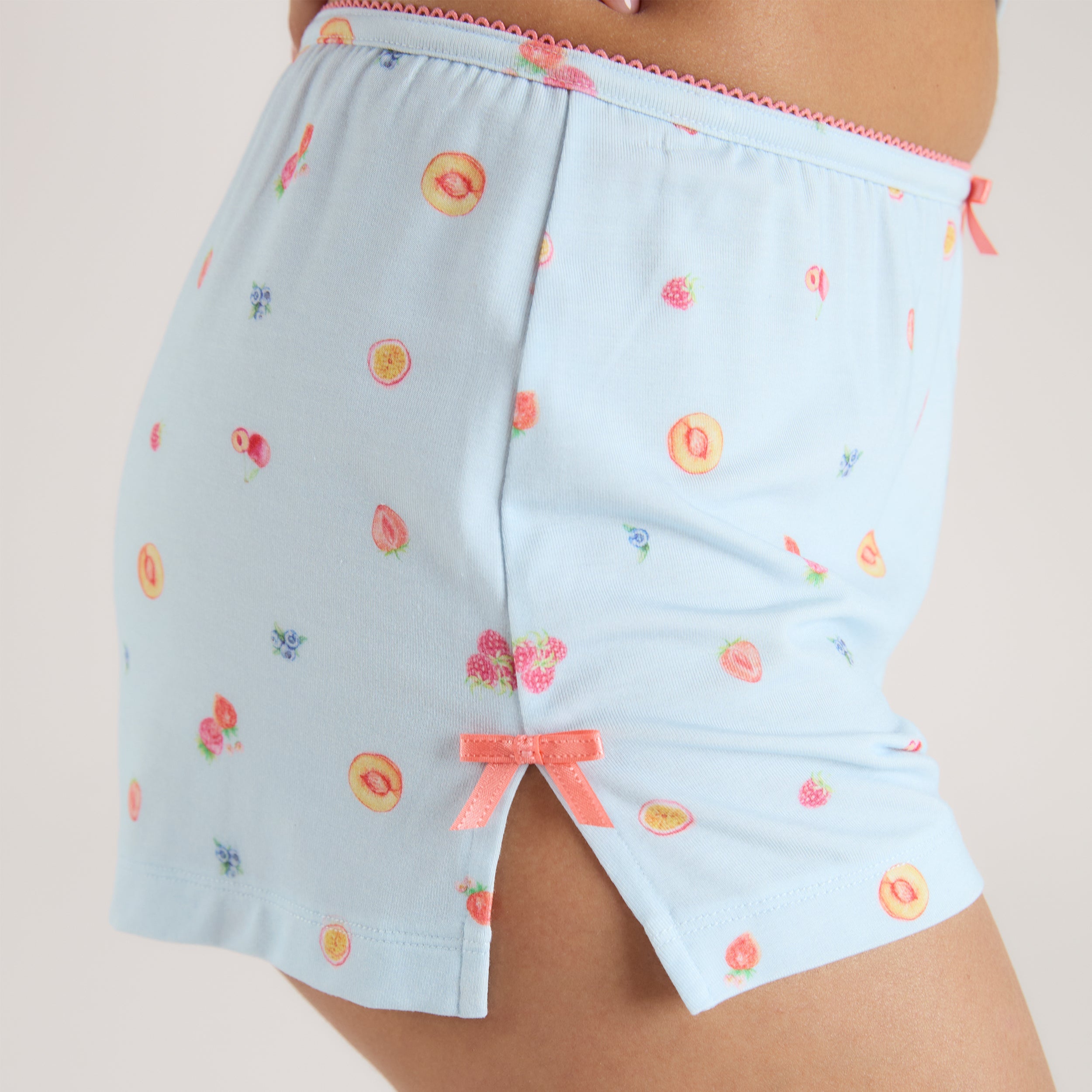 Modal Pyjama Shorts | Modal Pyjama Shorts - Blue Fruits