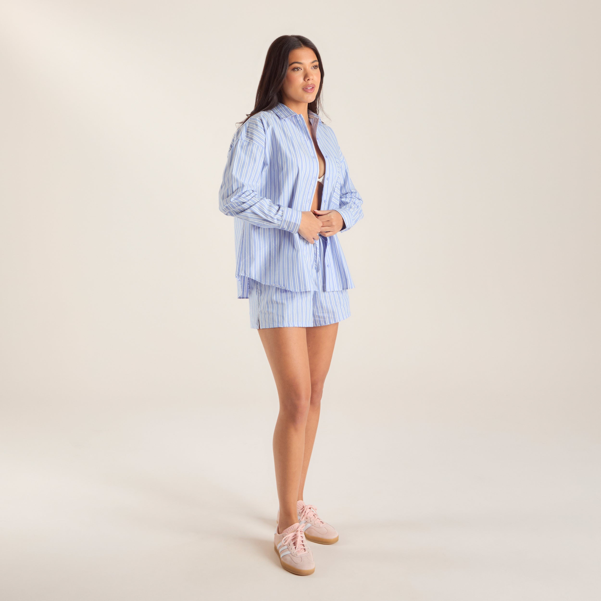 Oversized Pinstripe Shirt | Oversized Pinstripe Shirt - Blue