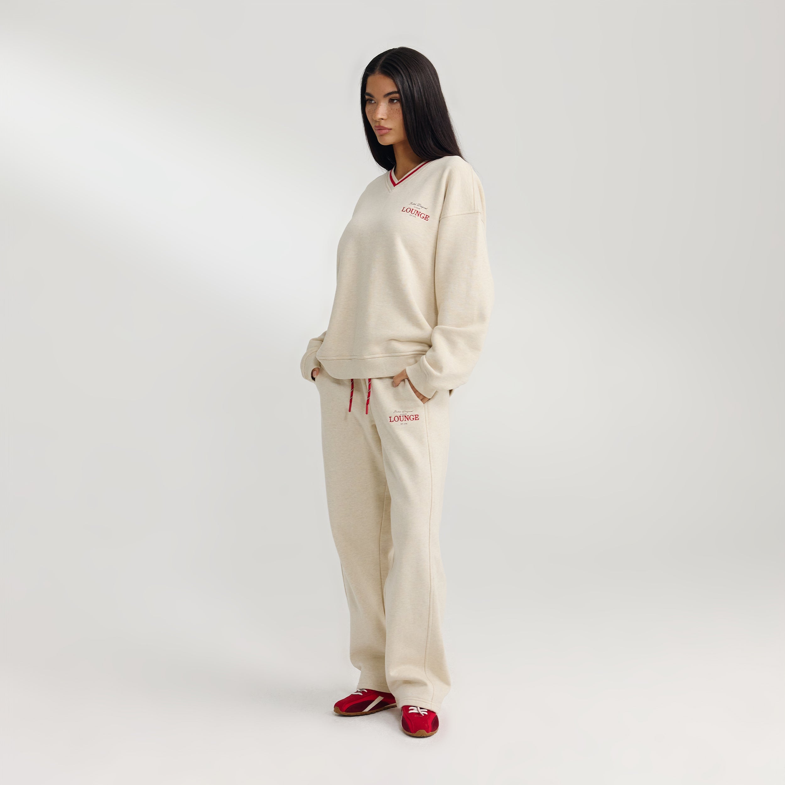 V-Neck Jumper | V-Neck Jumper - Oat Marl