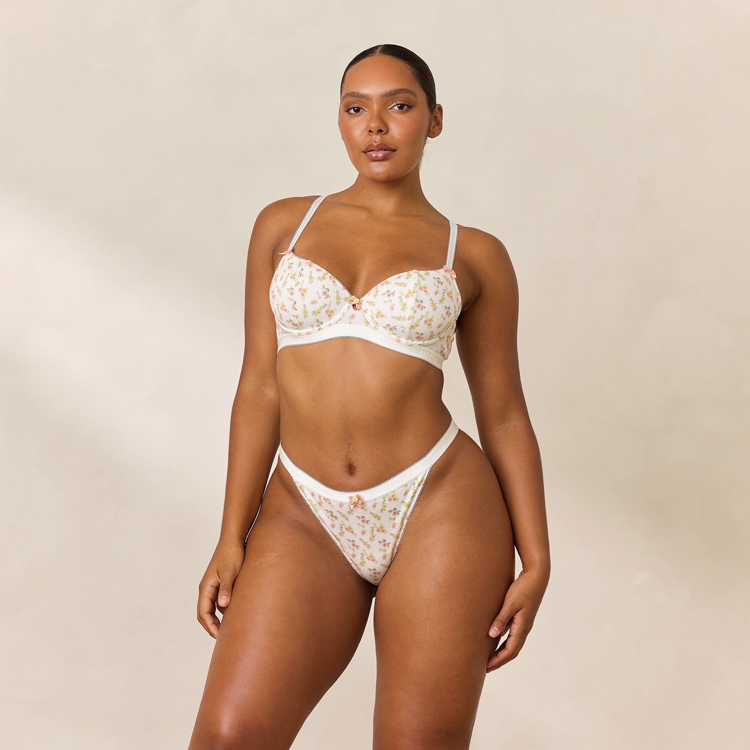 Rosebud Ribbed Balcony Bra | Amber, 80D/L