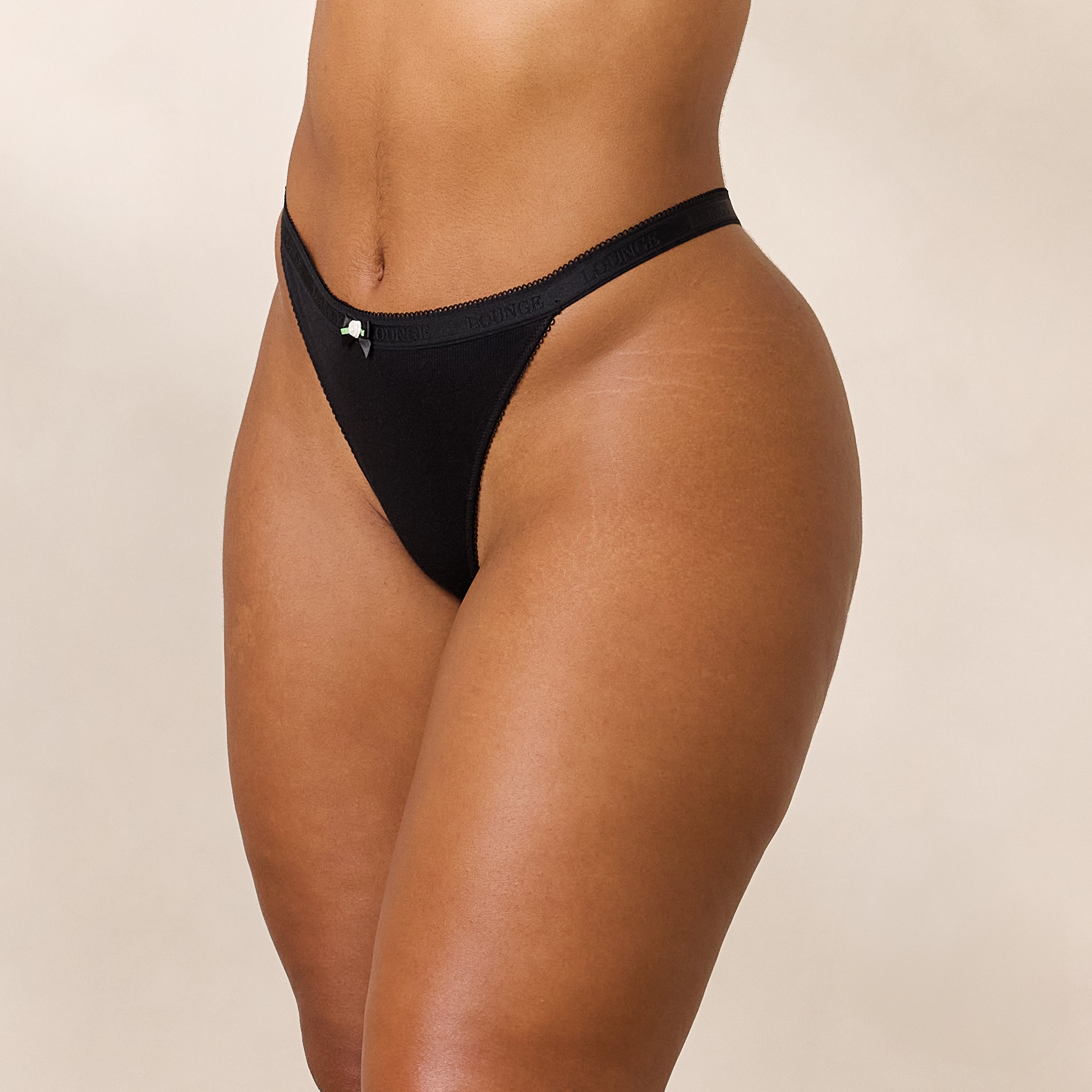 Rosebud Ribbed Thong | Amber, L