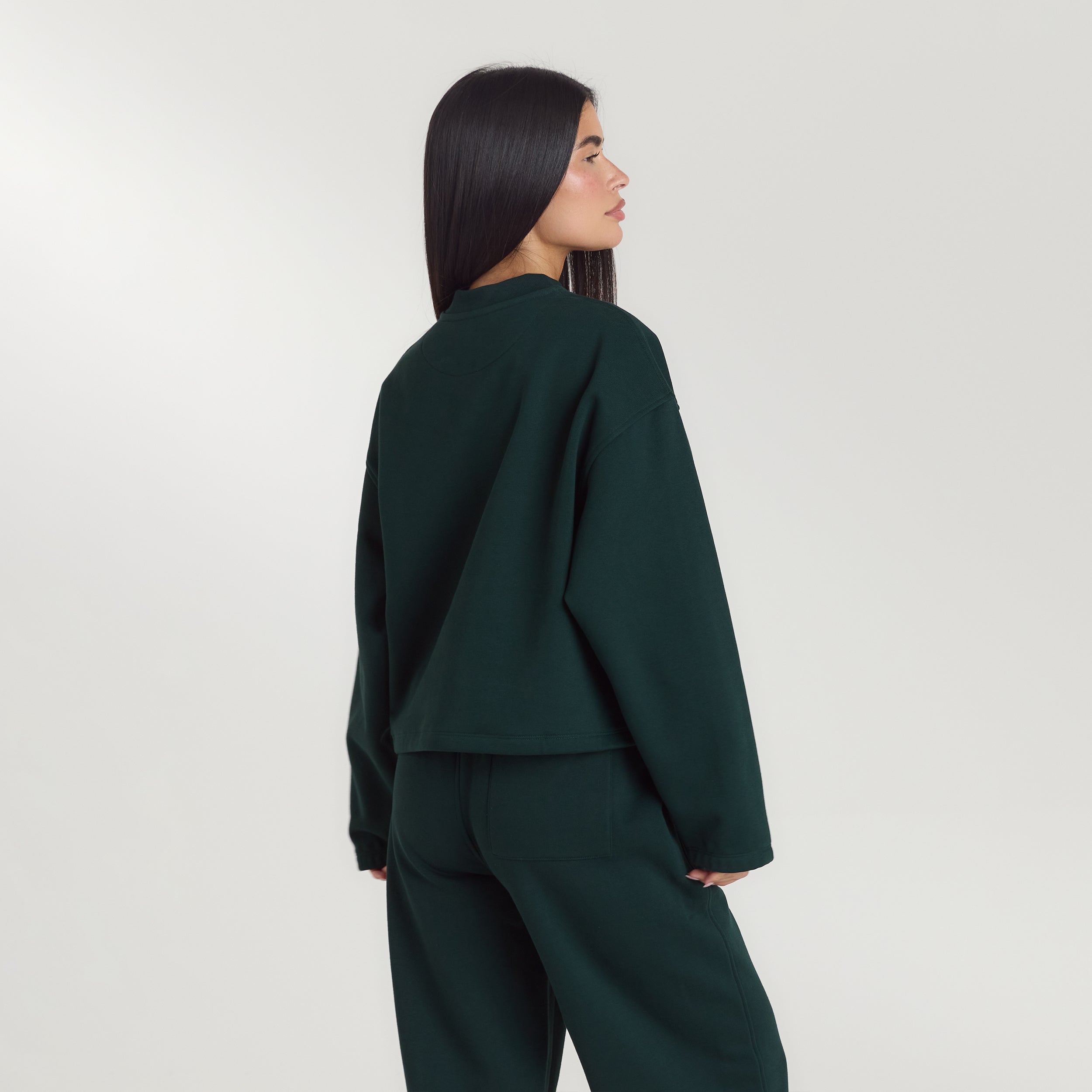 Lounge Living Quarter-Zip Jumper | Lounge Living Quarter-Zip Jumper - Forest Green