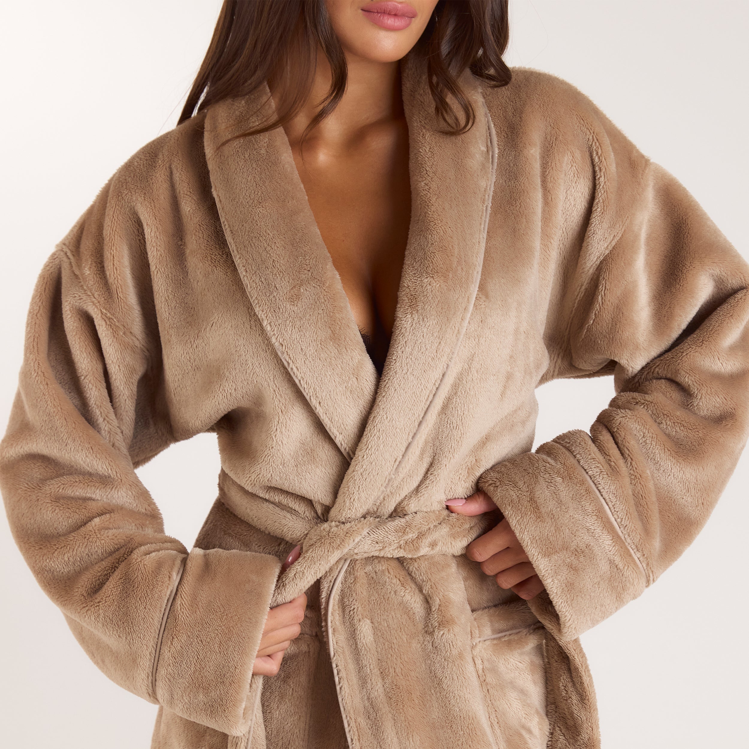 Long Fluffy Dressing Gown | Long Fluffy Dressing Gown - Beige