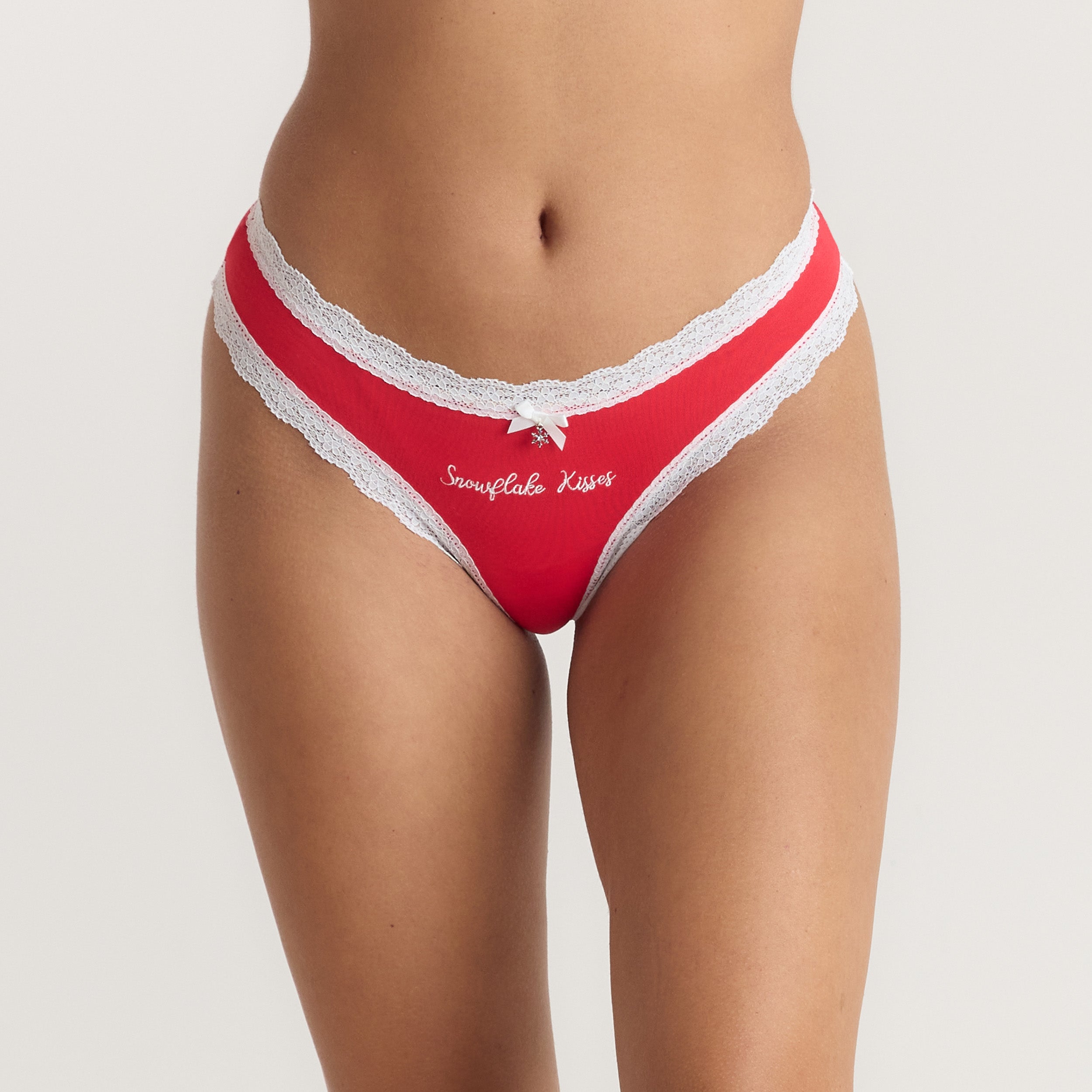 Snowflake Thongs (2-Pack) | Snowflake Thongs (2-Pack) - Red/White