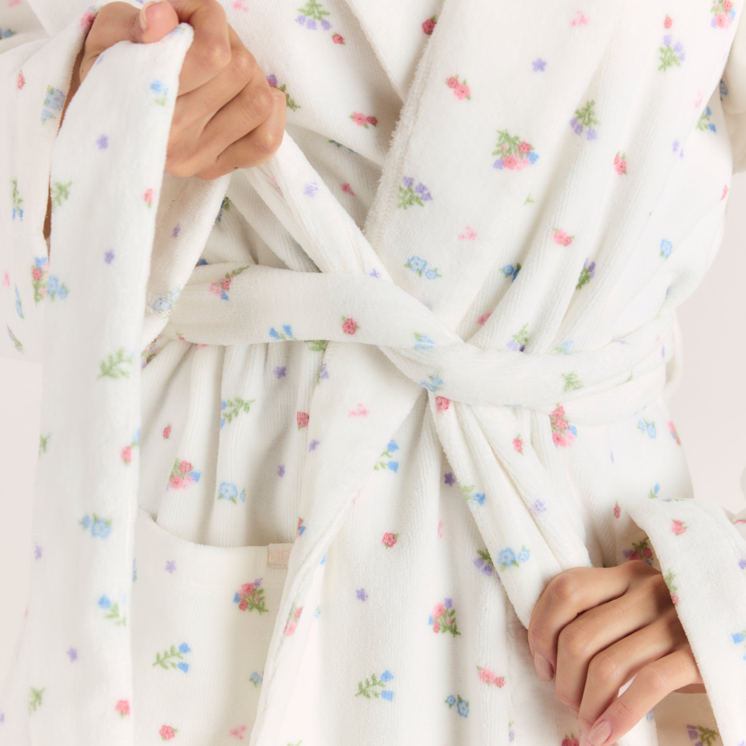 Towelling Bathrobe | Towelling Bathrobe - White Print
