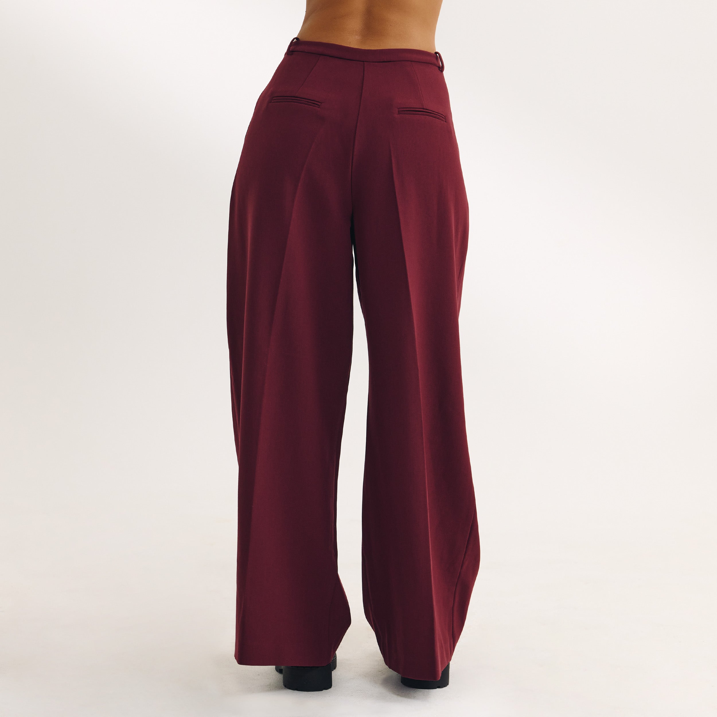 Wide-Leg Tailored Trousers | Wide-Leg Tailored Trousers - Cherry Lacquer
