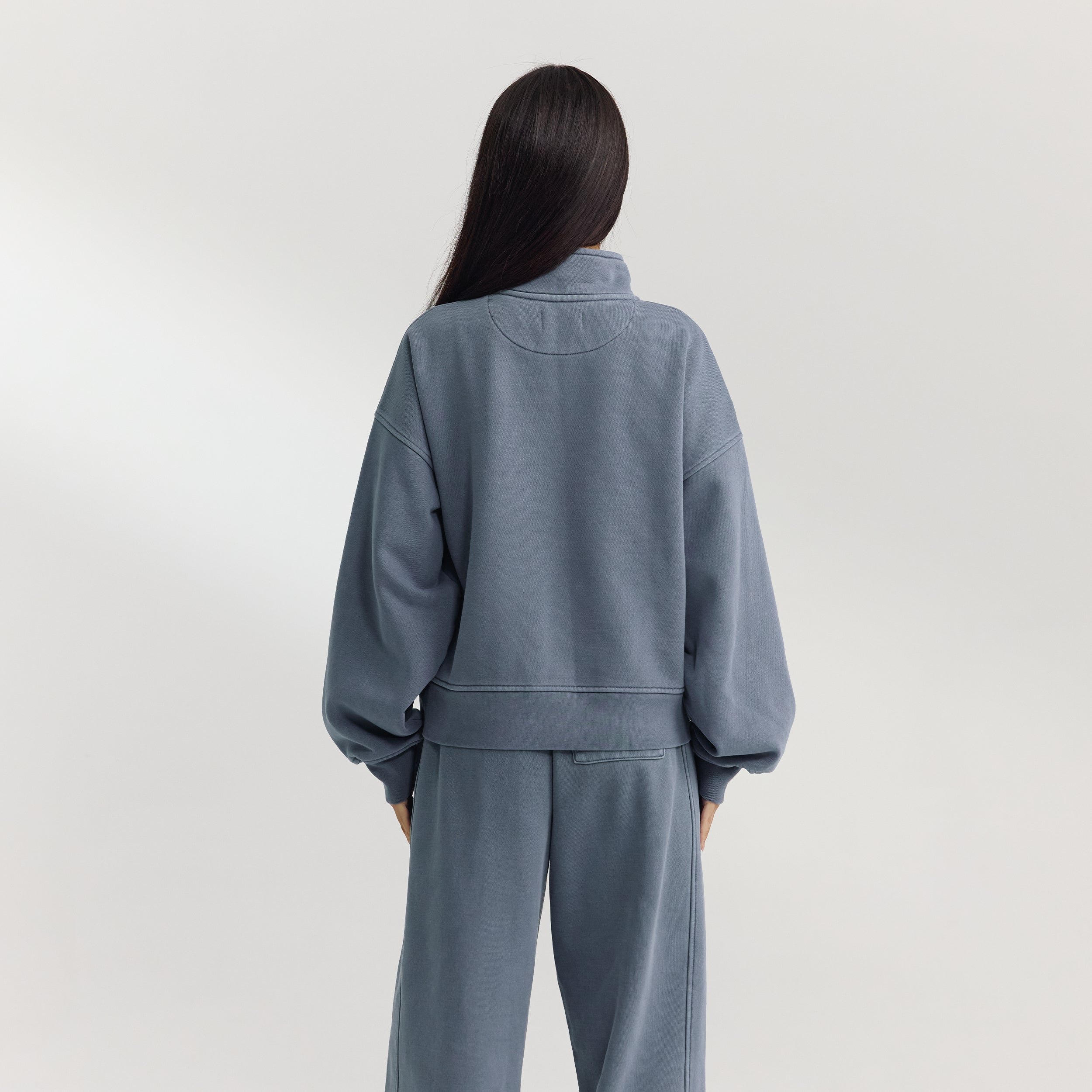 Quarter-Zip Jumper | Quarter-Zip Jumper - Washed Blue